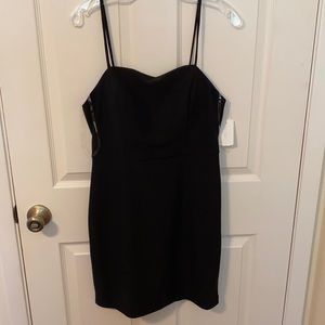 Black plain mini dress
